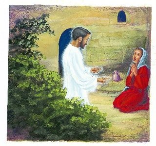 Jesus ouvindo uma mulher orando