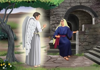 O anjo fala com Maria